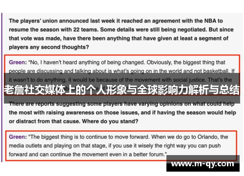 老詹社交媒体上的个人形象与全球影响力解析与总结